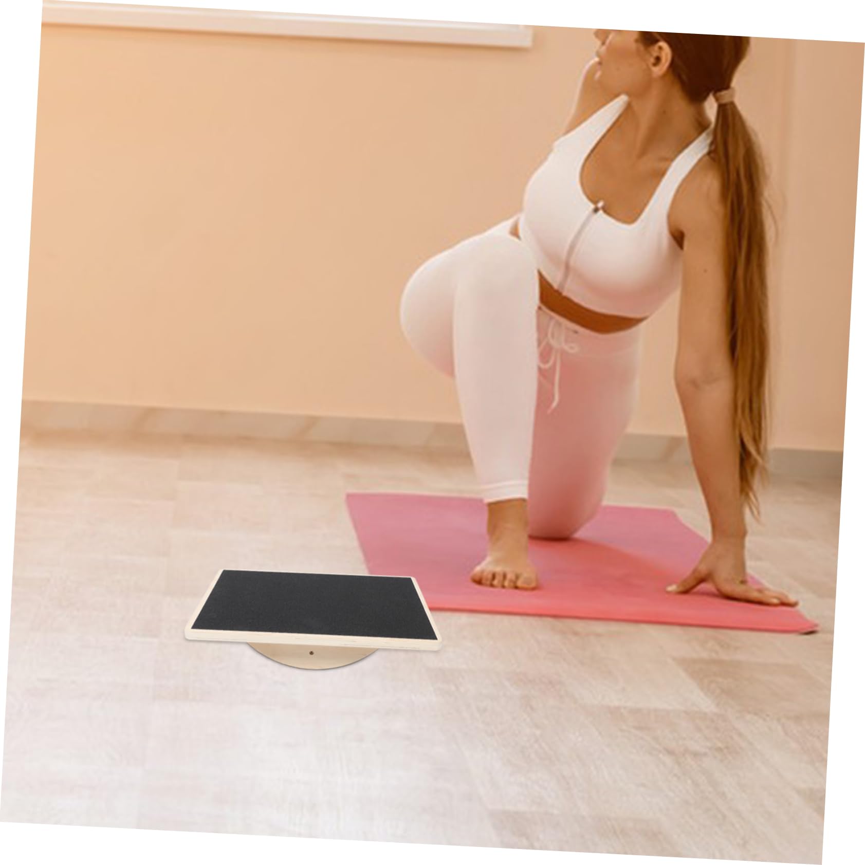 Tavola Bilanciamento Yoga Rettangolare in Legno per Adulti | Allenamento Coordinazione e Stabilità, Superficie Antiscivolo, Uso Home Gym