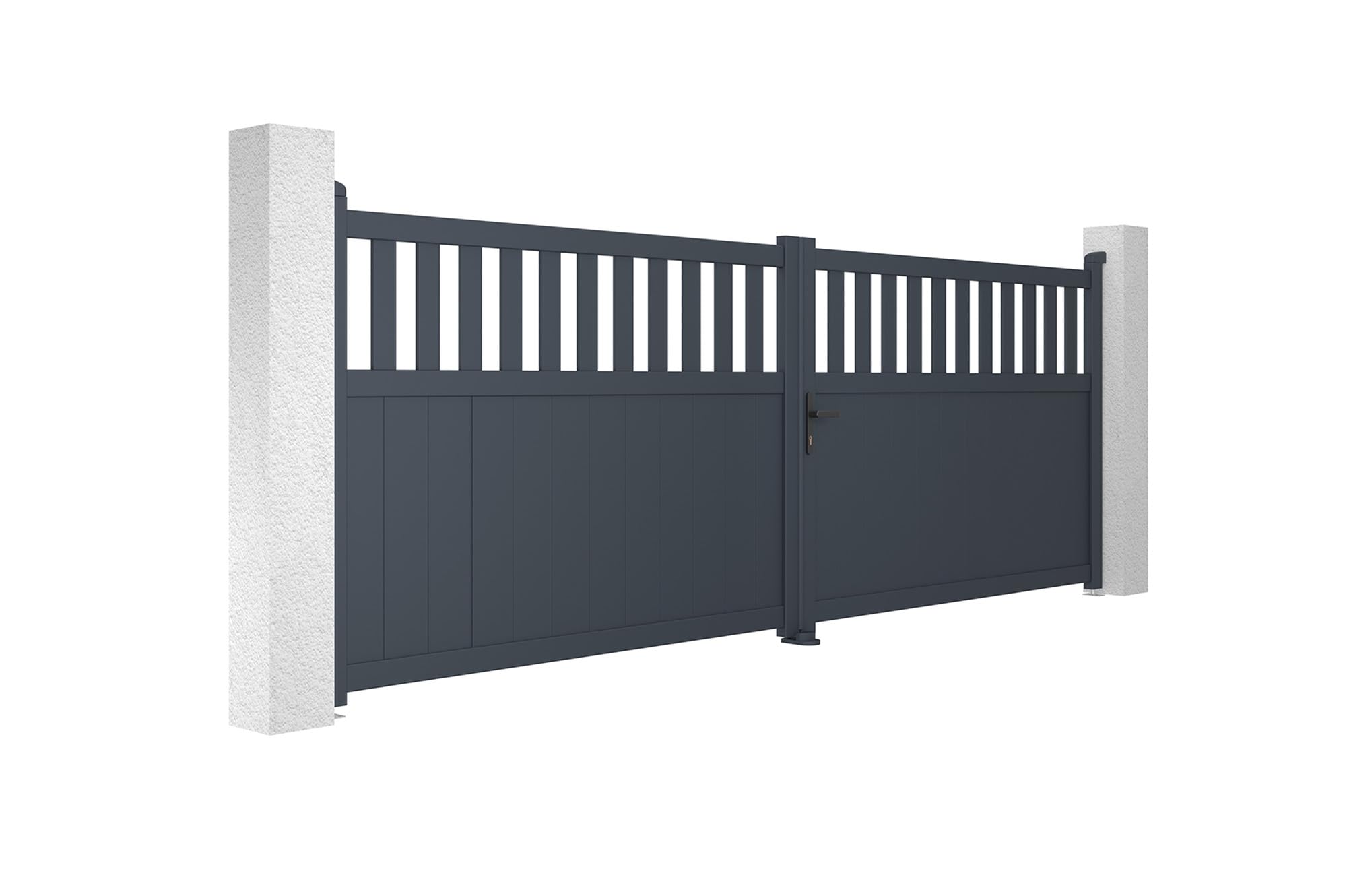 Casanoov Portail battant 4m SANTIS H.140cm aluminium gris