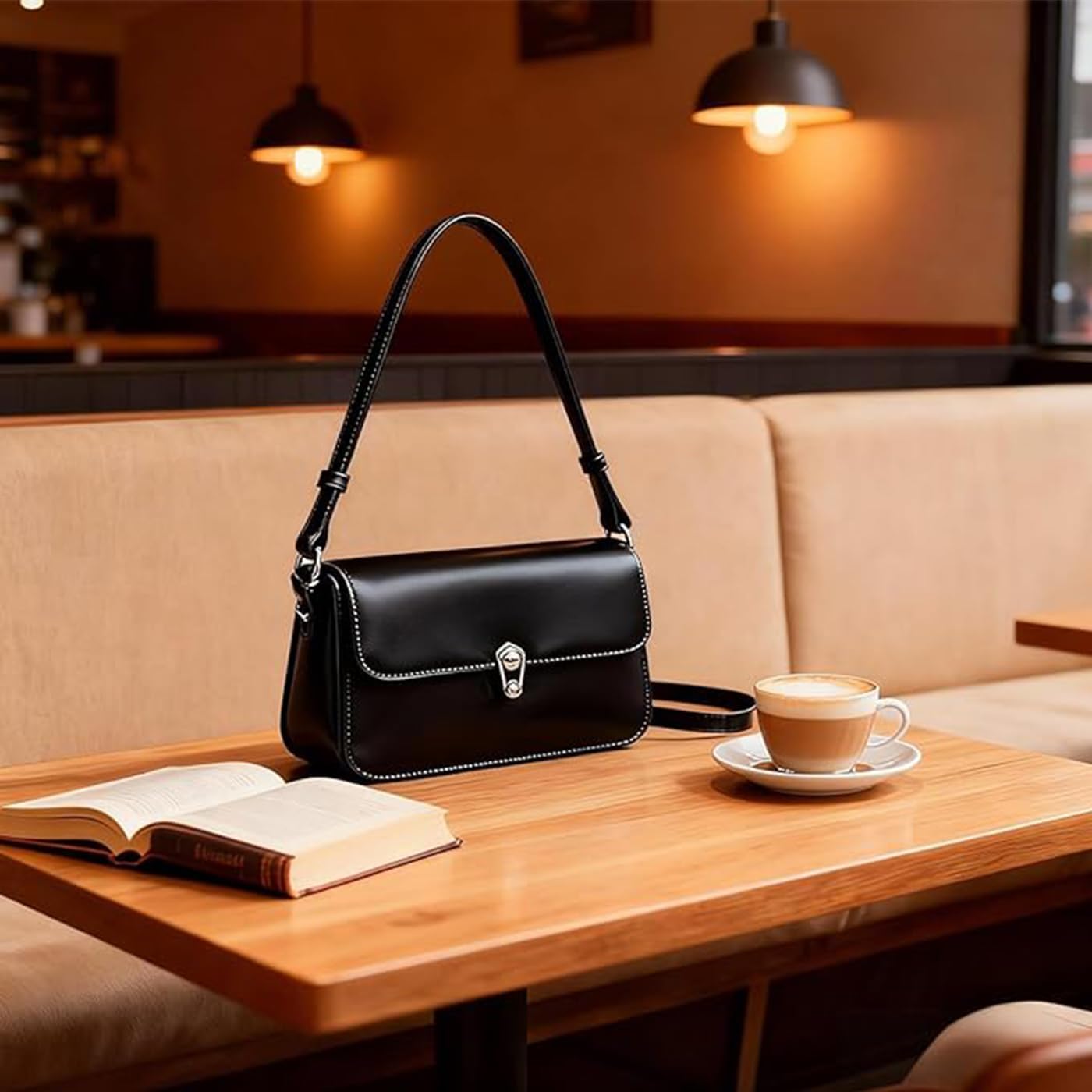 Small Leather Crossbody Shoulder Bag: Red Evening Purse Handbag Suitable for Evening Parties, Shopping and Daily Outings - Image 3