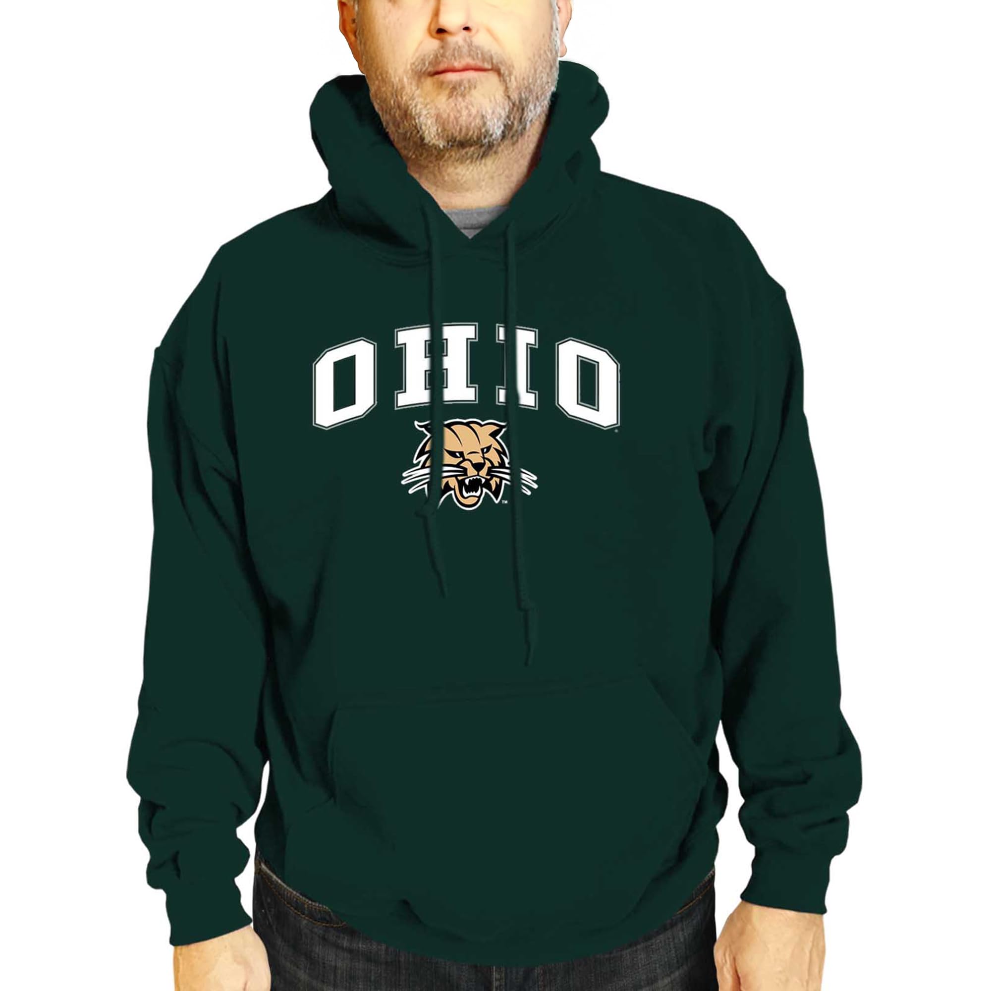 Campus Colors Długie rękawy NCAA Adult Arch & Logo Gameday Unisex Bluza z kapturem, ZIELONY, S