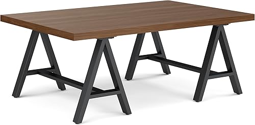 Miniatura 106 de SIMPLIHOME Sawhorse - Mesita de noche de madera maciza de 24 pulgadas de ancho, moderna, industrial, color gris envejecido, para sala de estar y