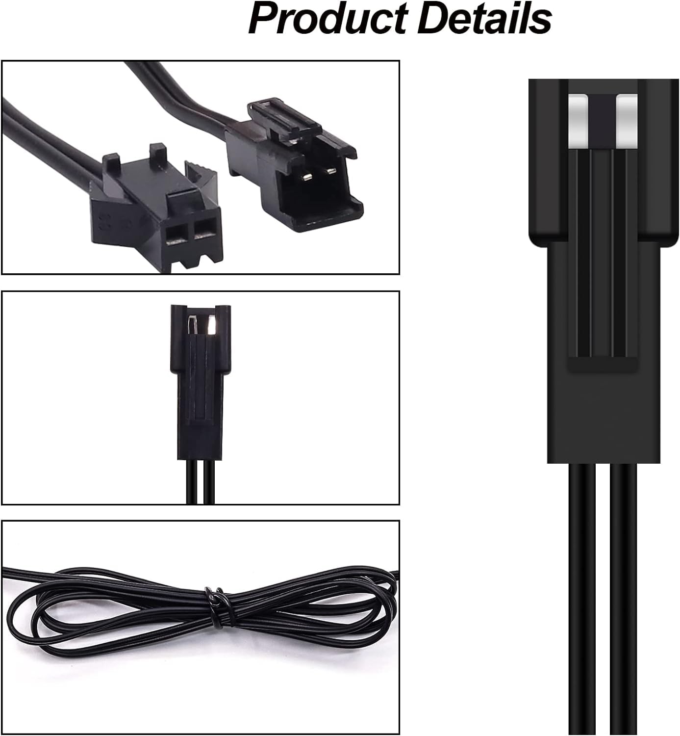 jose2015 2PCS EL Wire Splitter 7 Way,7 Female to 1 Male Splitter Y Cable,2-Pin Extension Cable Wire Connector for LED Glow Light Multi-Color Neon Strip - Image 3