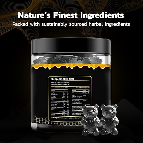 Miniatura 4 de Gomitas shilajit del Himalaya para hombres y mujeres, sabor miel y cereza con Ashwagandha, paquete de 60