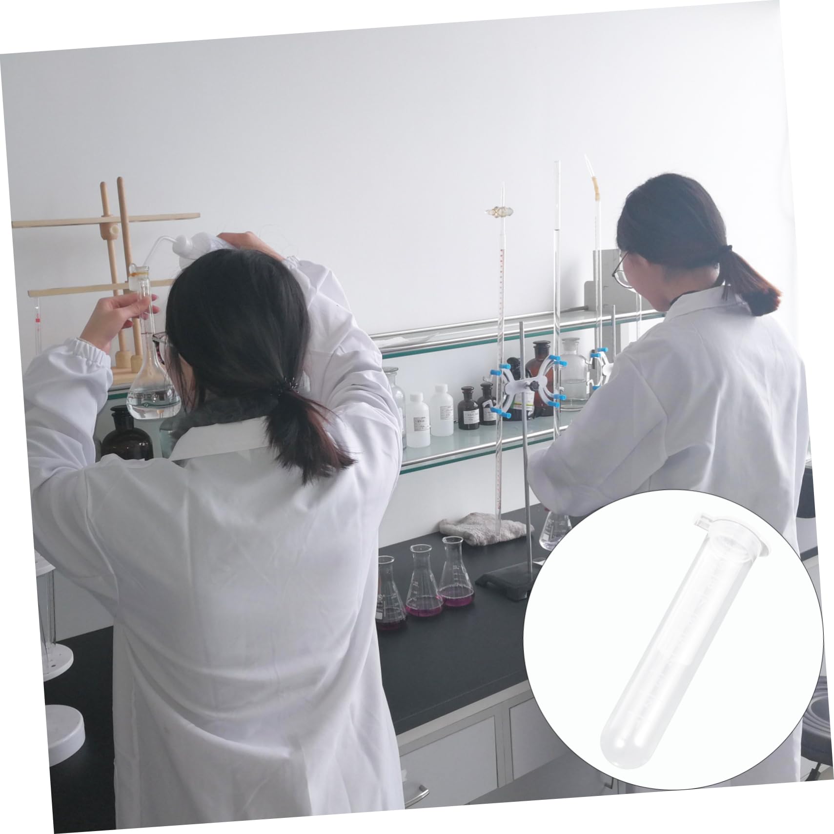 Provette Scala Graduata da Centrifuga 200 da 10ml in Plastica e Pareti Lisce per Uso Sperimentale e Misurazioni di Laboratorio