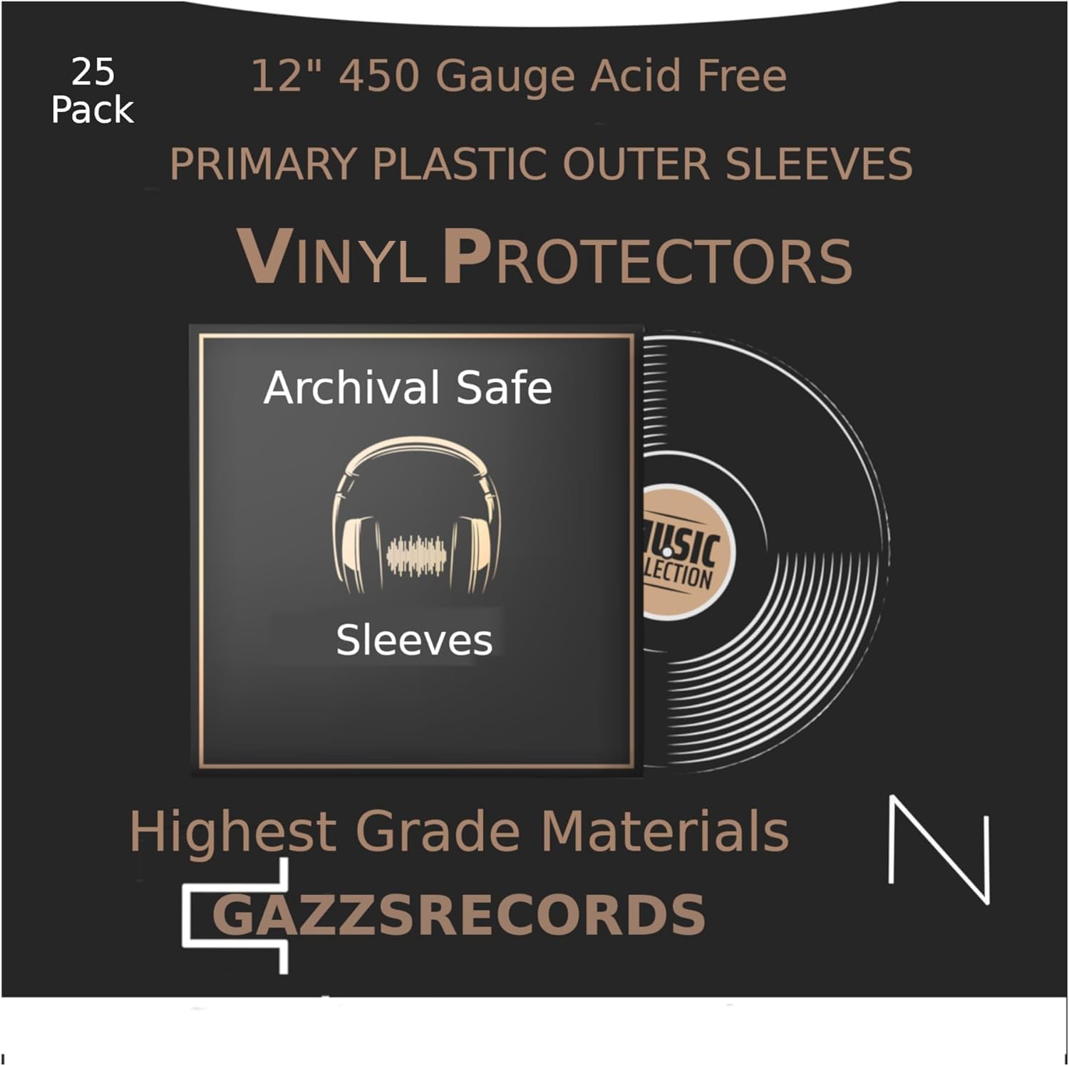 25 x 12 inch Vinyl Plastic Outer Record Sleeves Album LP 450g Gauge Polythene Plastic Sleeves Covers Fits Double & Triple Gatefold 325 x 328 mm Acid Free lp Outer Sleeves for Vinyl Records