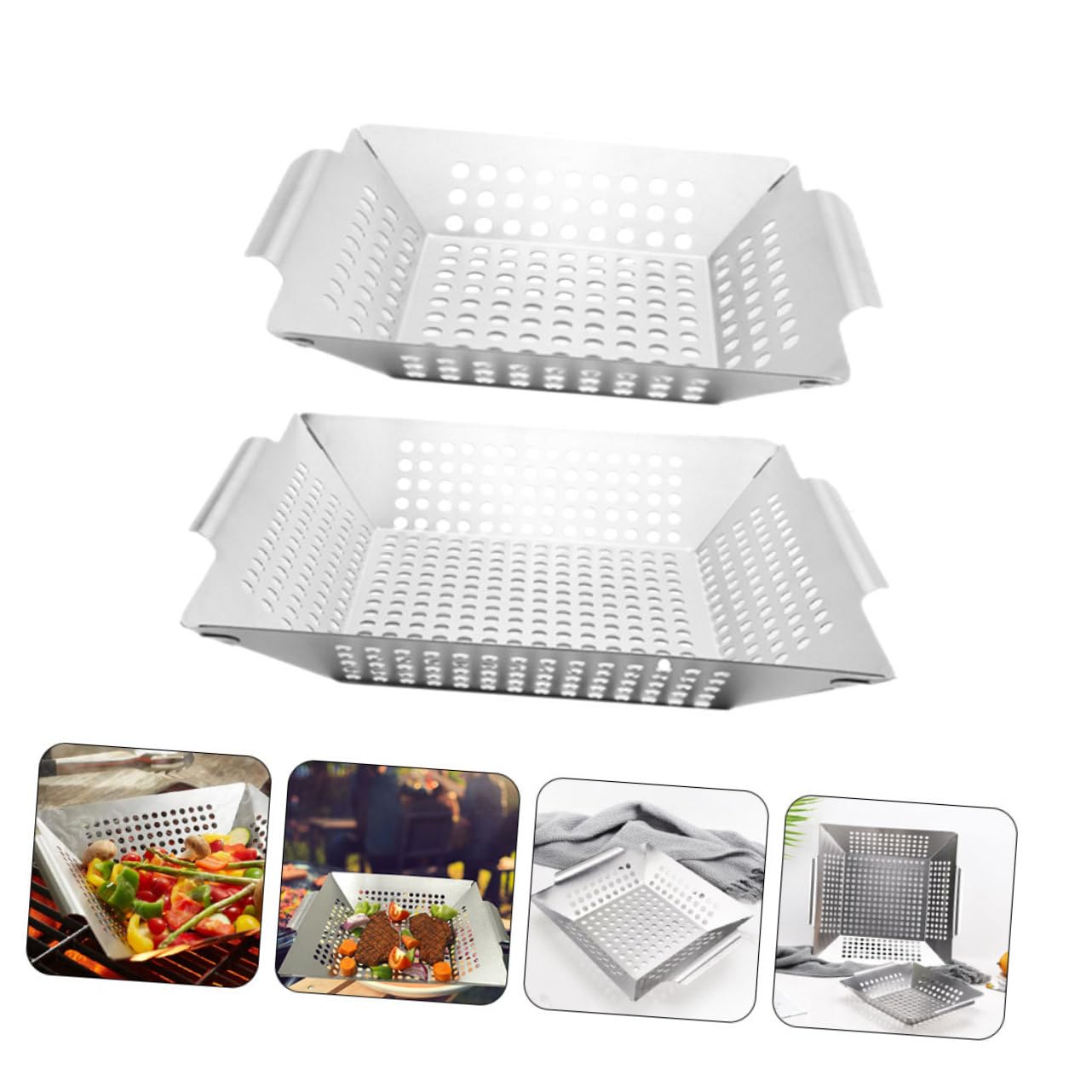 BESPORTBLE 2pezzi Per Barbecue Riutilizzabili Inossidabile Per Grigliate All Per Per Filtrare Per e -