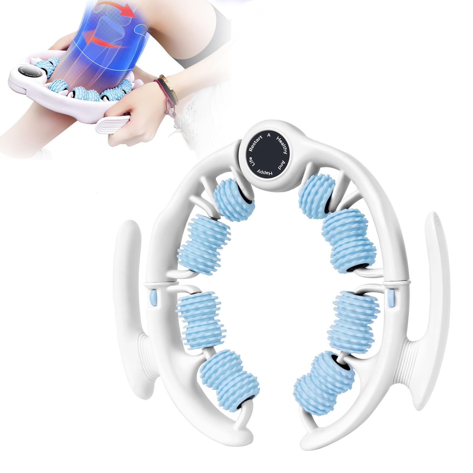 LURICO Anti-Cellulite Handheld Massager, Anti-Cellulite Massager Reducing with Detachable Rollers and Detachable Handle for Lymphatic Drainage - for Legs, Buttocks, Arms