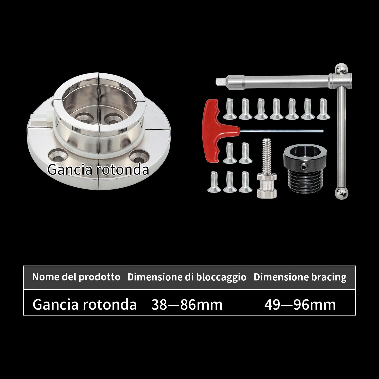 Mandrino per Tornio Professionale in Metallo Dimensioni 100mm Mandrino per Tornio a 4 Ganasce M33X3.5 e M18X2.5 per Legno