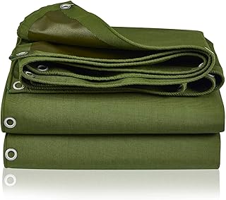 Tarp Canvas,Heavy Duty Waterproof for Outdoors, Truck, Water Resistant, UV Resistant Tarpaulin Cover for Car Boat Camping Firewood Woodpile(6.6 x 6.6 Feet)