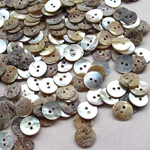 New Upick 11/13/15/23mm 100pcs Shell Buttons Sewing Craft Buttons 2 Holes (18mm)