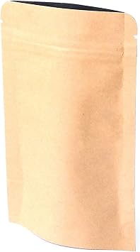 10x Evergreen Goods Kraft Paper Foil Lined Zip-Lock Stand-Up Pouch Bags