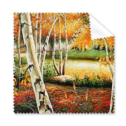 Chiffon de nettoyage lunettes motif peinture forêt d'automne en tissu microfibre x5