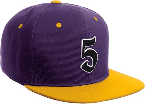 Miniatura 10 de Daxton Gorra de visera plana con iniciales de números de la A a la Z del alfabeto inglés antiguo del Snapback