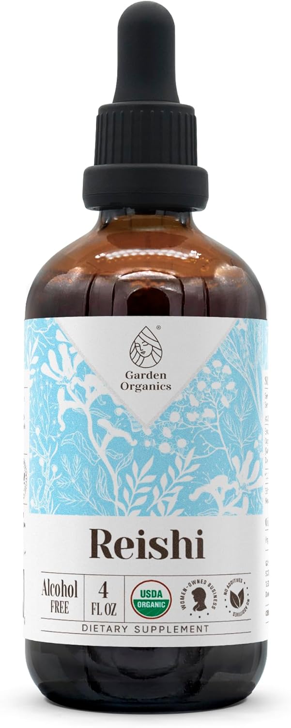 Reishi USDA Organic Alcohol-Free Extract | Dietary Supplement, High-Potency Tincture | Natural Certified Organic Reishi Mushroom (Ganoderma Lucidum) (2 oz)