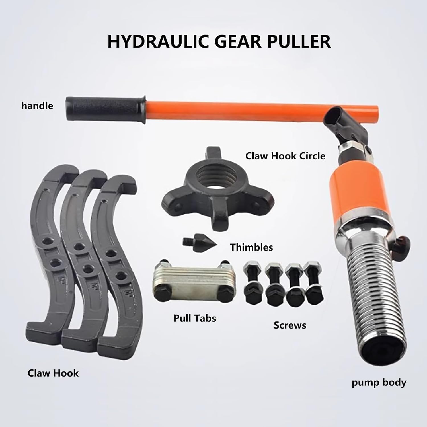 Hydrauliczny ściągacz przekładni, 5T hydrauliczny ściągacz przekładni, 2/3 szczęki dystansowe do piast, przekładni, kół pasowych i kierownicy - użycie poziome i pionowe Zobacz