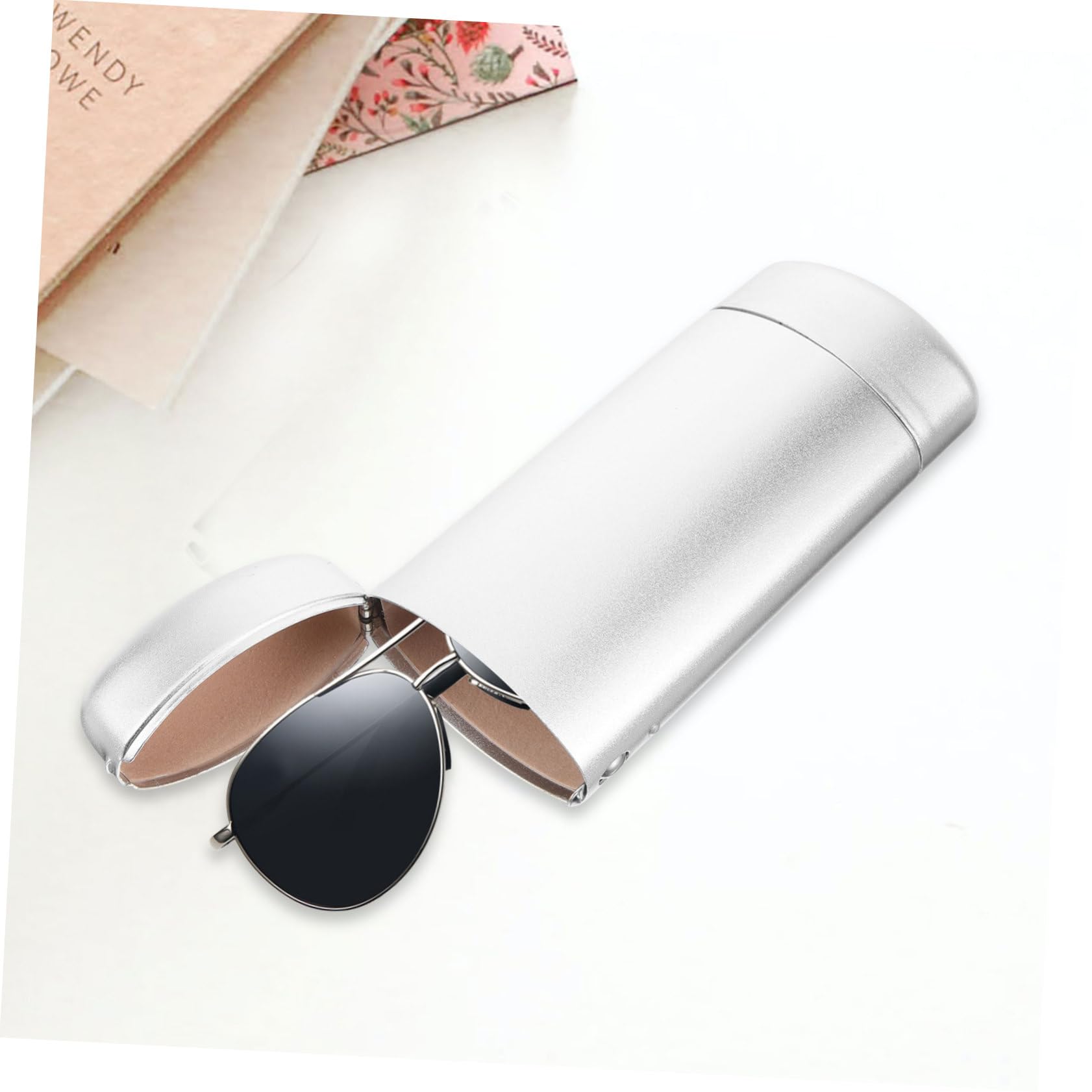 FRCOLOR Estuche De Aluminio Para Gafas Caso De Anteojos De Viaje Protector Titular De Gafas Lentes Estuche Para Anteojos Gafas De Sol Silver Aleación De Aluminio