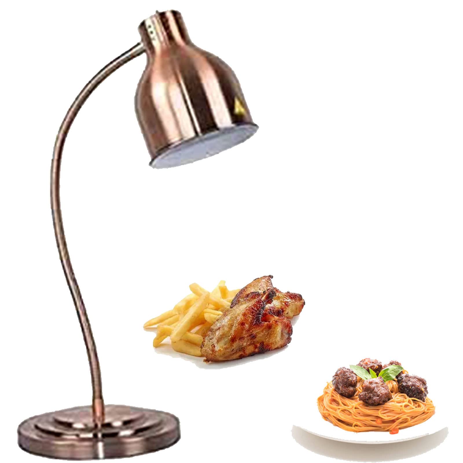 KOUWO Freestanding Food Heat Lamp With 250w Bulb - Adjustable Arm, Copper Finish, For Buffets & Restaurants - View #4