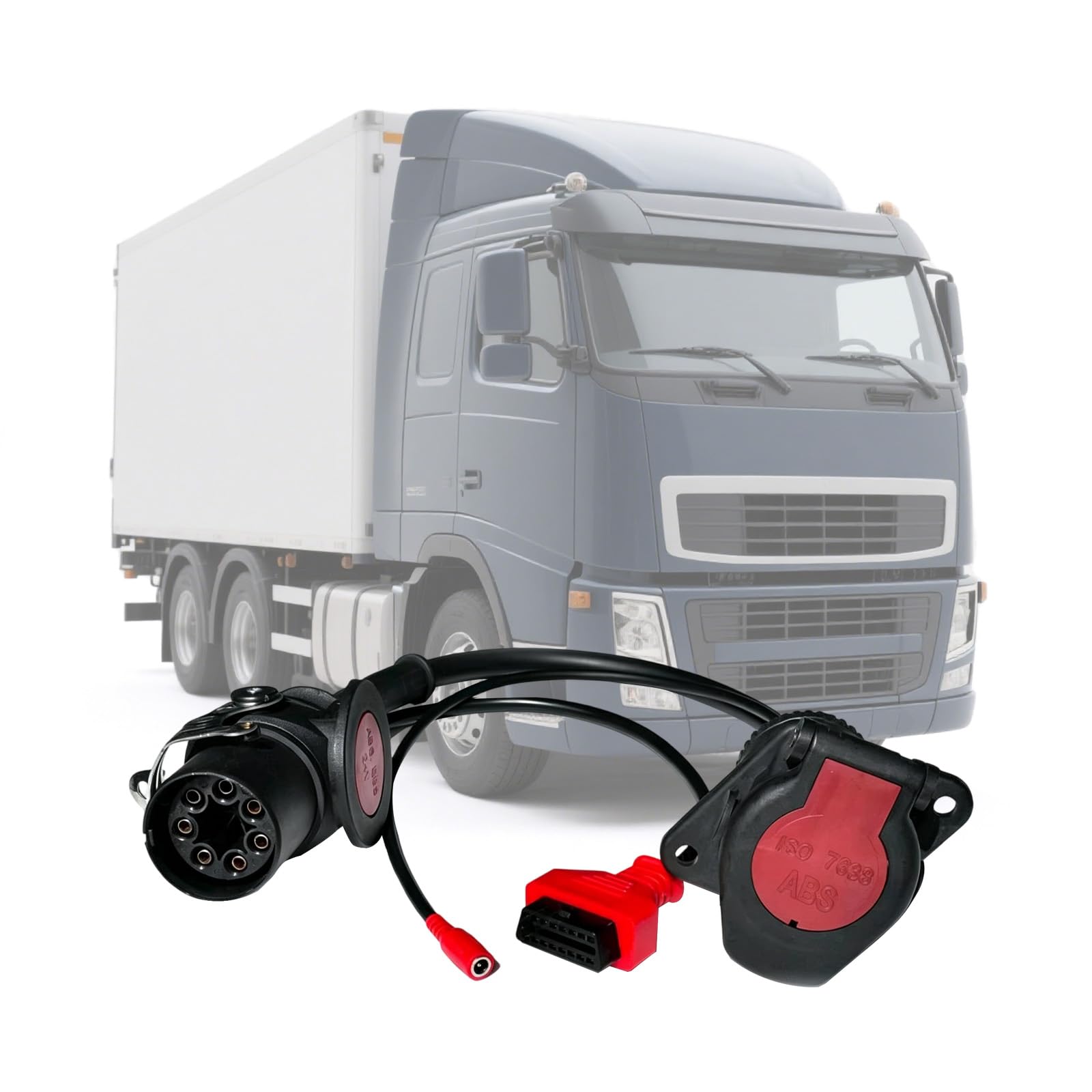 Cavo diagnostico ISO 7638 a 7 pin (EBS/ABS), adattatore per rimorchio e camion, collega per diagnostica rimorchio Autocom per Bosch e camion OBD2, supporta K-Line, CAN, CAN 5V