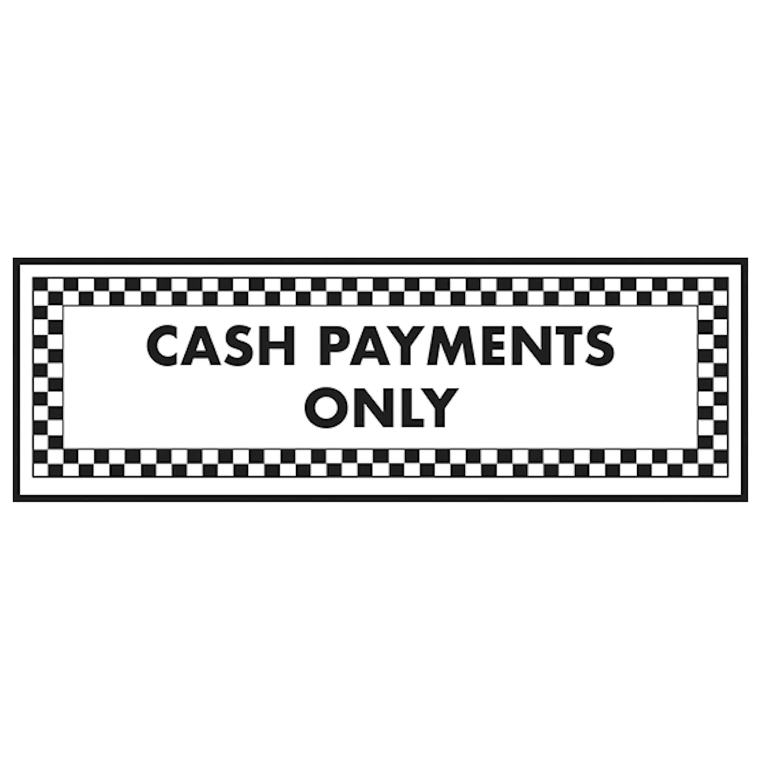 V Safety Cash Payments Only - Landscape 300 x 100 mm - Glow In The Dark 1mm Rigid Plastic Safety Sign