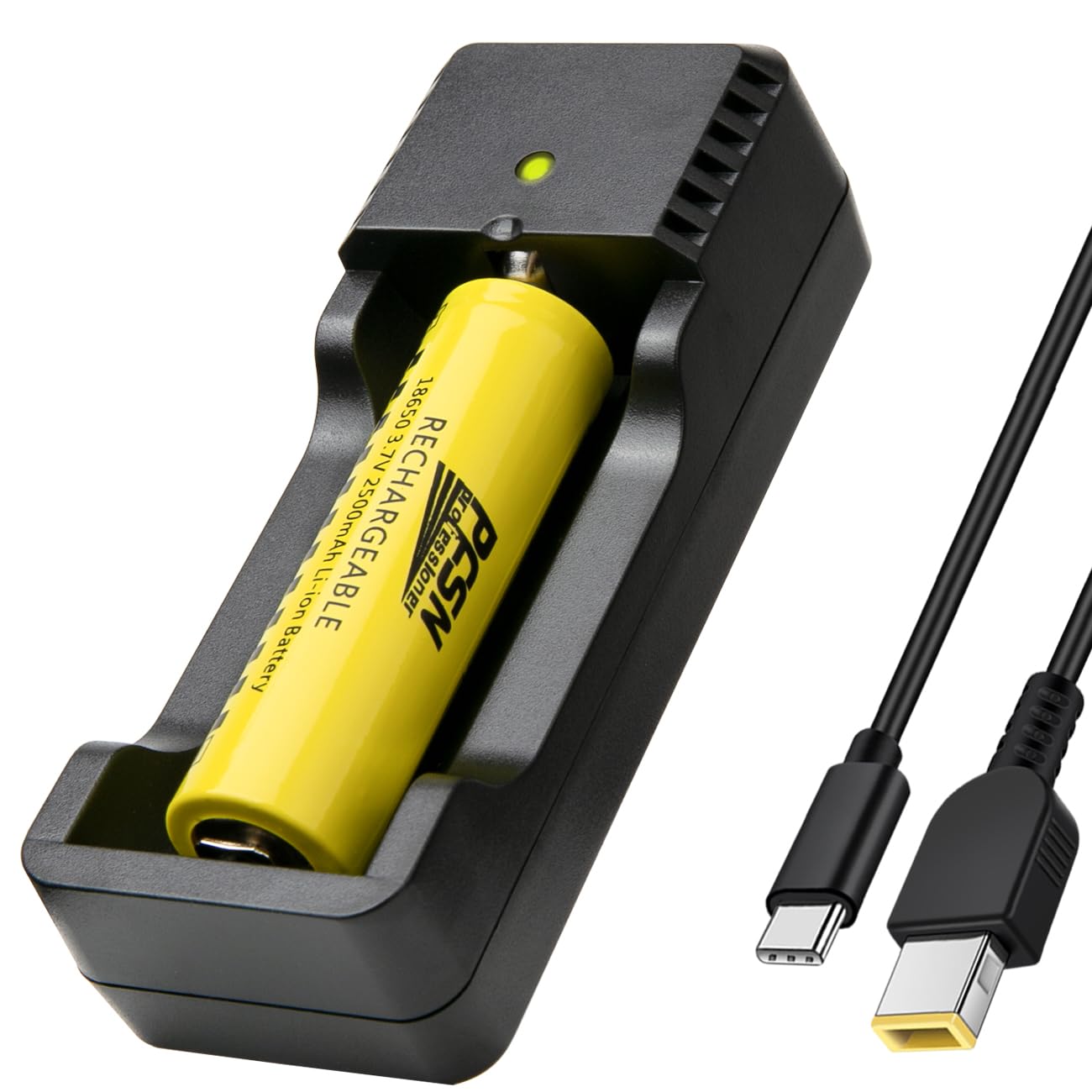 10W USB 18650 Battery Charger - PFSN Super Fast Charging Universal Intelligent Lithium Charger for 3.7V Li-ion 18650 18500 18490 18350 17670 17500 16340 14500 21700 26650 Rechargeable Batteries