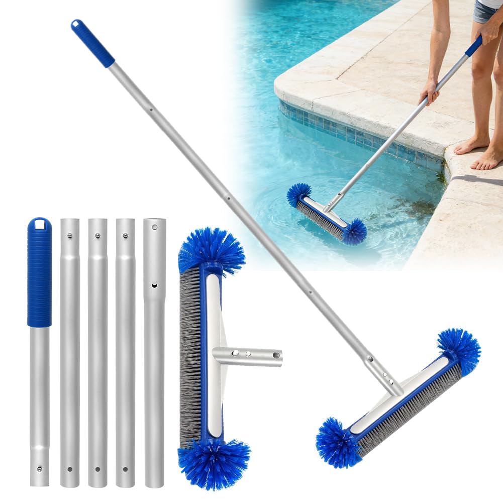 Brosse de piscine avec tige de démontage balai de sol robuste