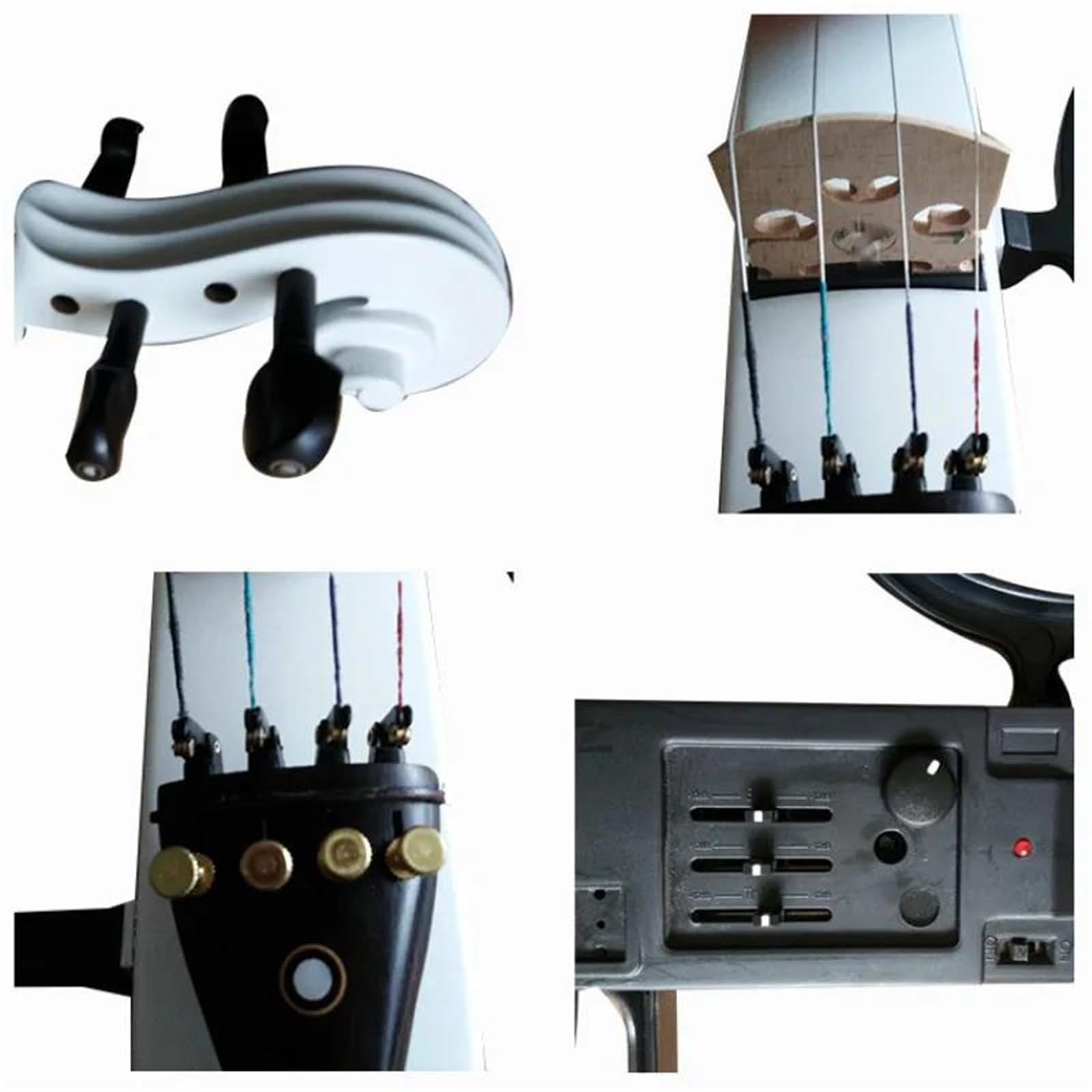 Violino Elettrico Bitono 4/4 Violino Principianti | Strumento a corde di livello professionale realizzato a mano(White)