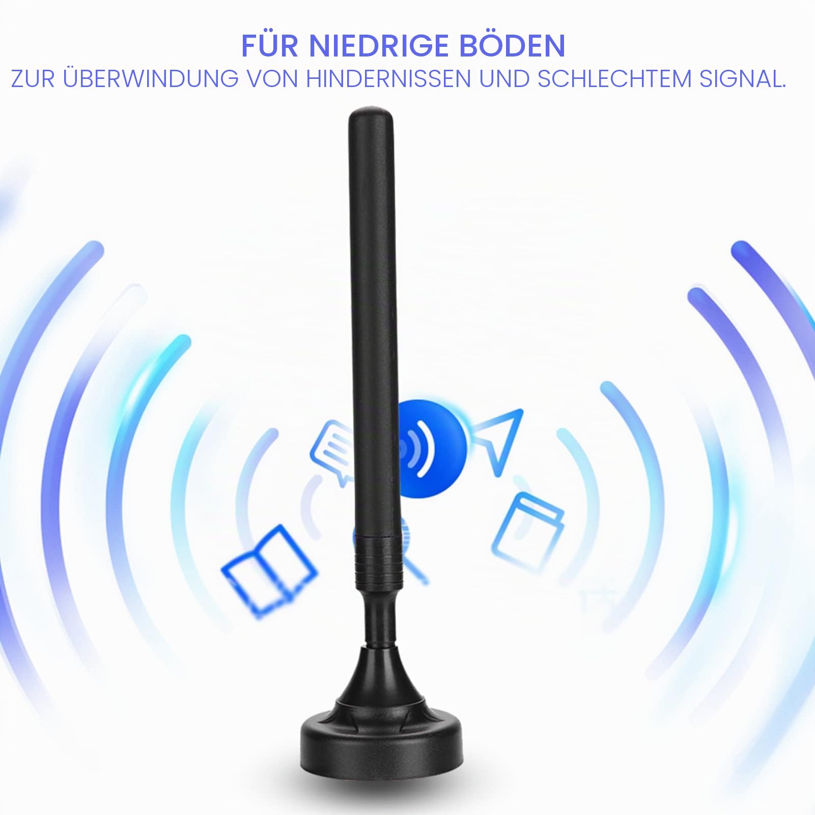 FM-Radioantenne mit Hoher Verstärkung, 25 DB Signalverstärkung, Plug-and-Play, Tragbar, Geeignet für Niedrige Böden mit Hindernissen und Schlechtem Signal