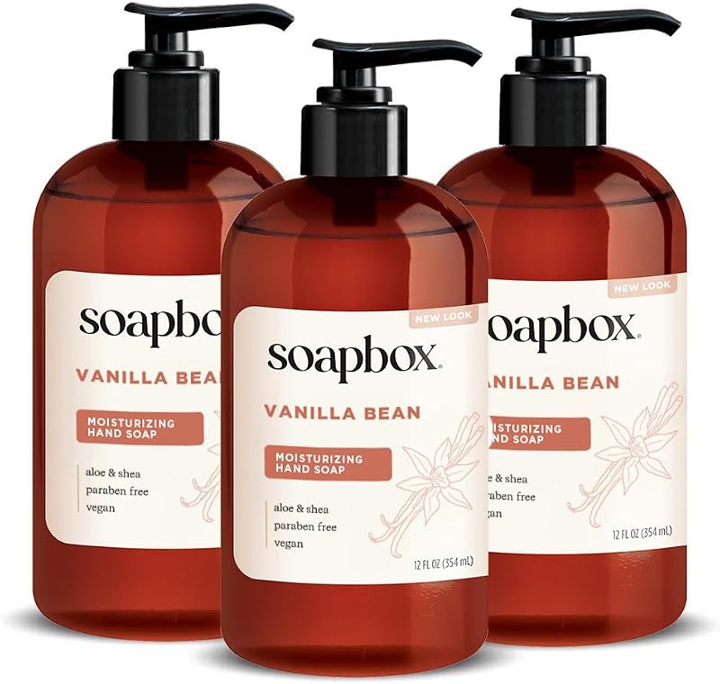 Sabonete líquido para as mãos Soapbox Vanilla Bean, pacote com 3
