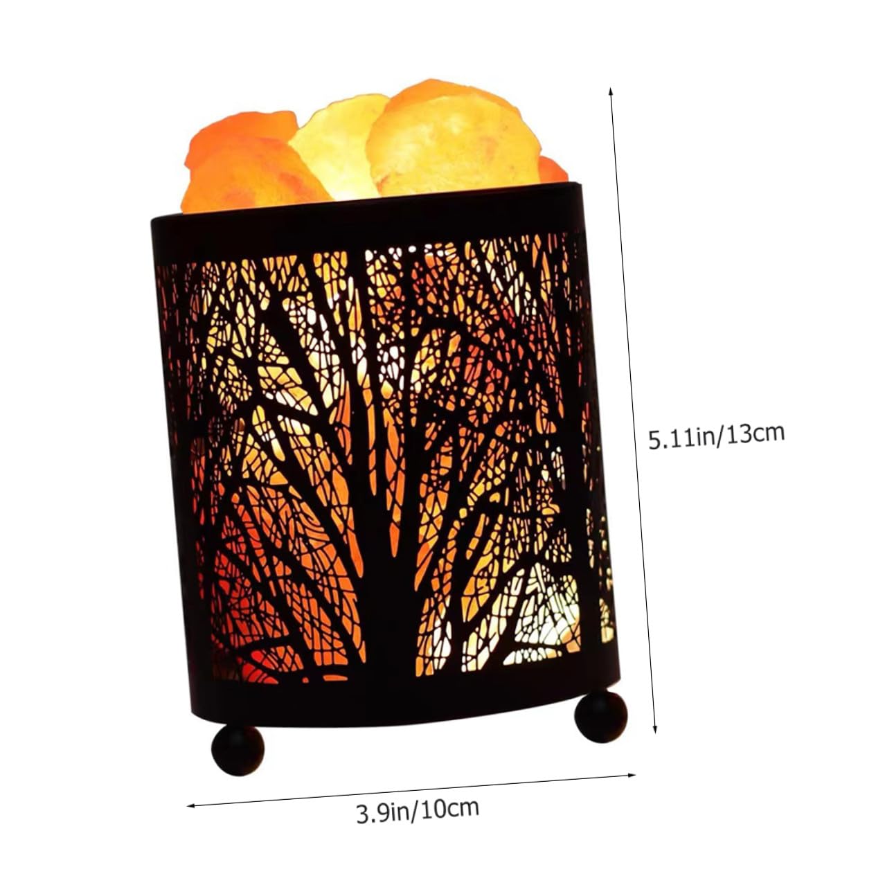 Lampe de Table Sel de L'himalaya Décorative avec Ampoules, Fer Noir
