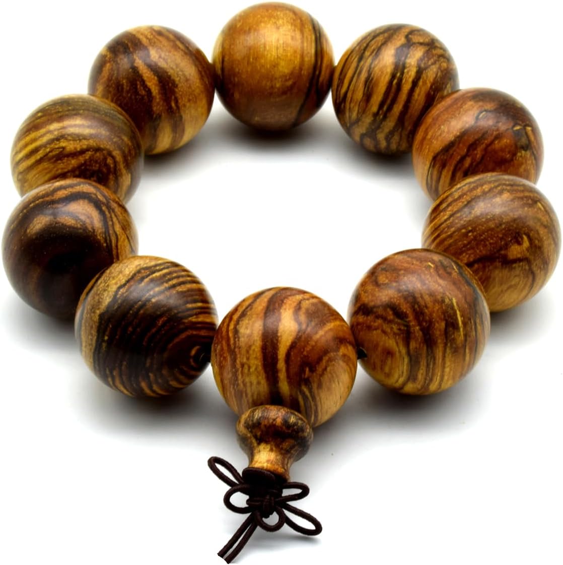 Zen Dear Unisex Natural Qinan Agarwood Prayer Beads Tibetan Buddhism Mala Bracelet Necklace Bead (25mm x 10 Beads) - Image 4