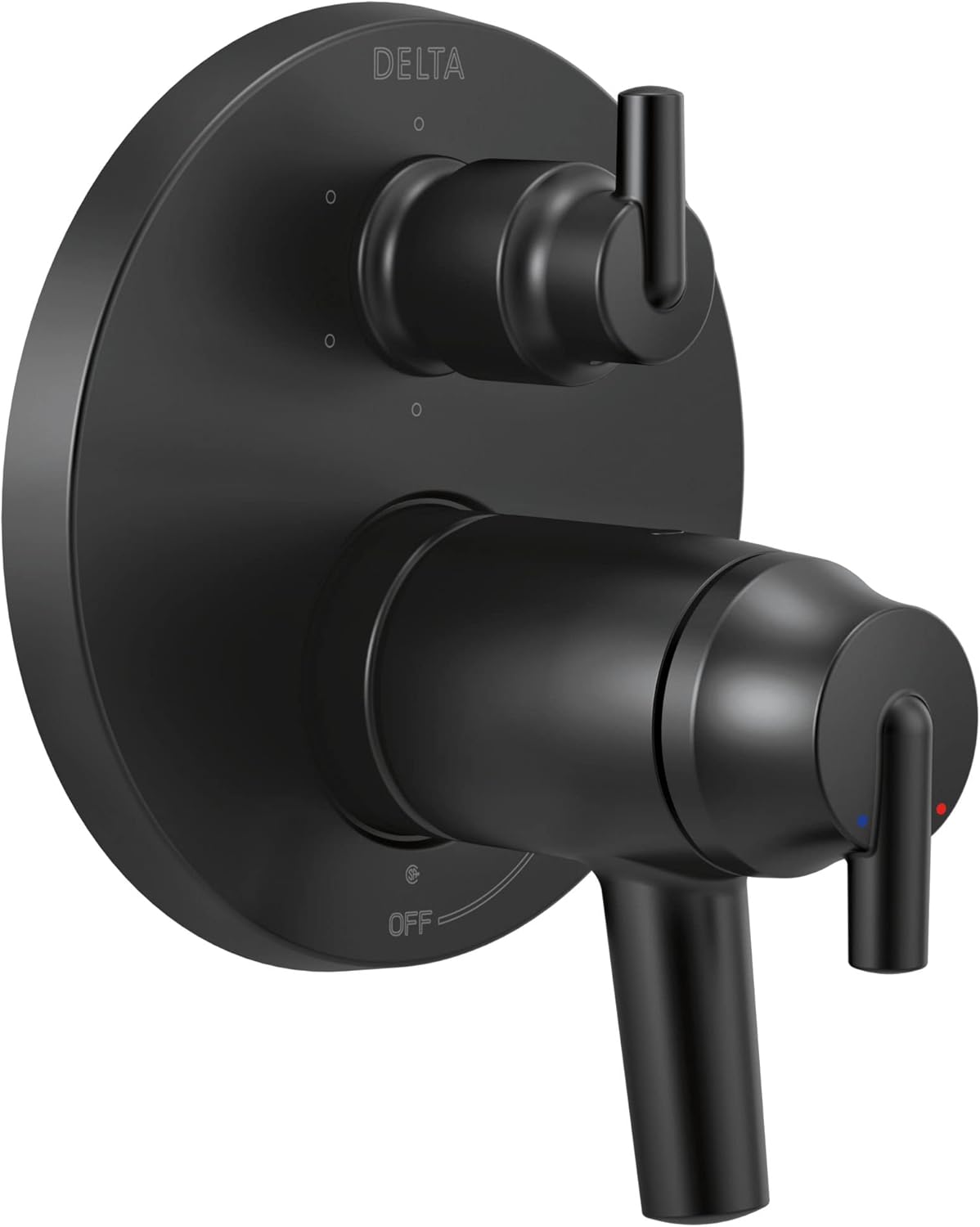 Delta T27T959 Trinsic 17T Series Thermostatic Valve Trim with Integrated Volume Control and 6 Function Diverter for Three Shower Applications - Less Rough-In - Matte Black