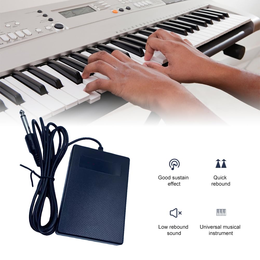 Pedal Sustain,Pedal de Sustain Universal,Sustain Pedal de Piano,Pedal de Sustain Teclado,Pedal de Piano Electrónico,Pedal de Teclado Portátil 6,35,Pedal de Sostenido Universal,Pedal de Resonancia