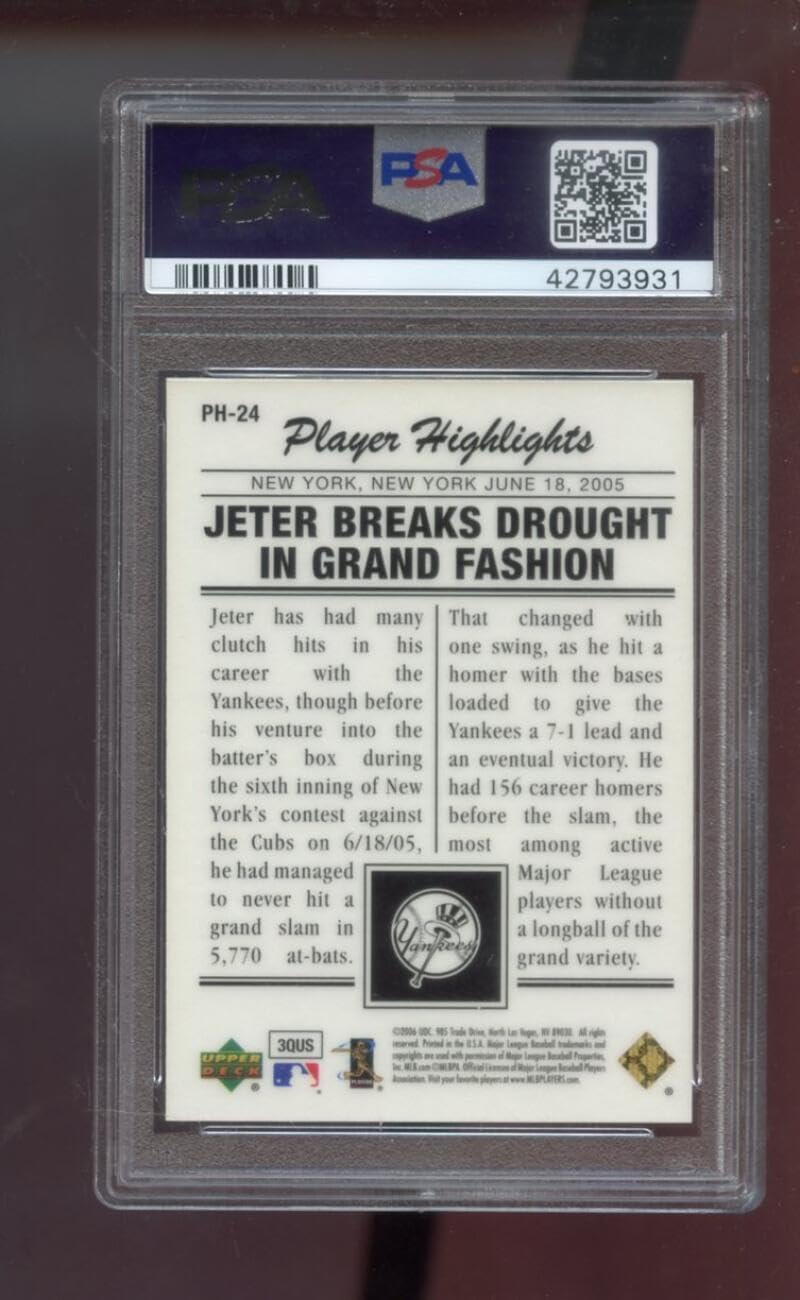 2006 Upper Deck Special F/X FX Player Highlights #PH-24 Derek Jeter PSA 8 Graded Baseball Card MLB INSERT New York Yankees