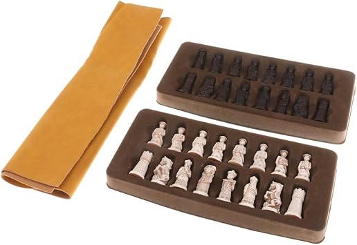 Baosity Chinese Chess Set with Resin Figurine Pieces, Foldable Board for Travel and Xiangqi Players