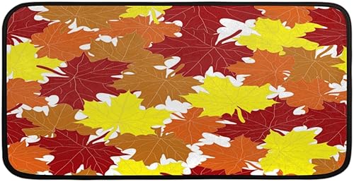 Miniatura 3 de Watercolor Maple Leaf Kitchen Rugs Non Slip Absorbent Kitchen Mat Washable Rug 39 x 20 Inch Suitable for Entrance Bedroom Living Room Dining Room