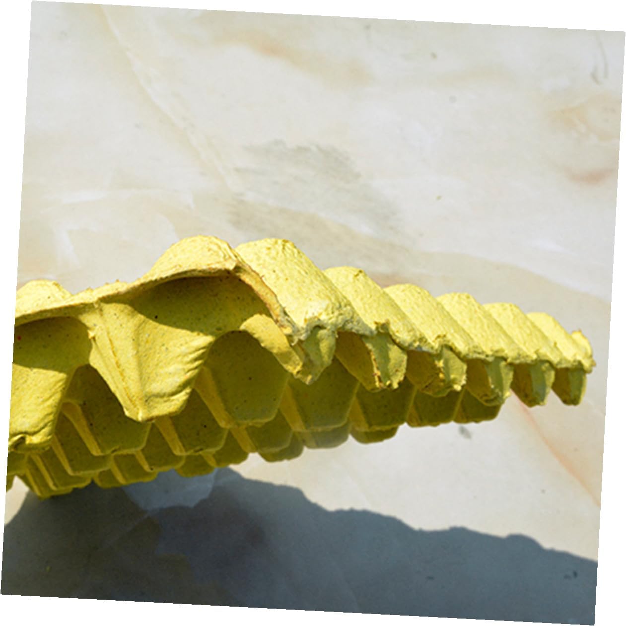 10pcs Household Egg Trays DIY Paper Pulp Egg Storage Containers Yellow for Refrigerator Kitchen Use