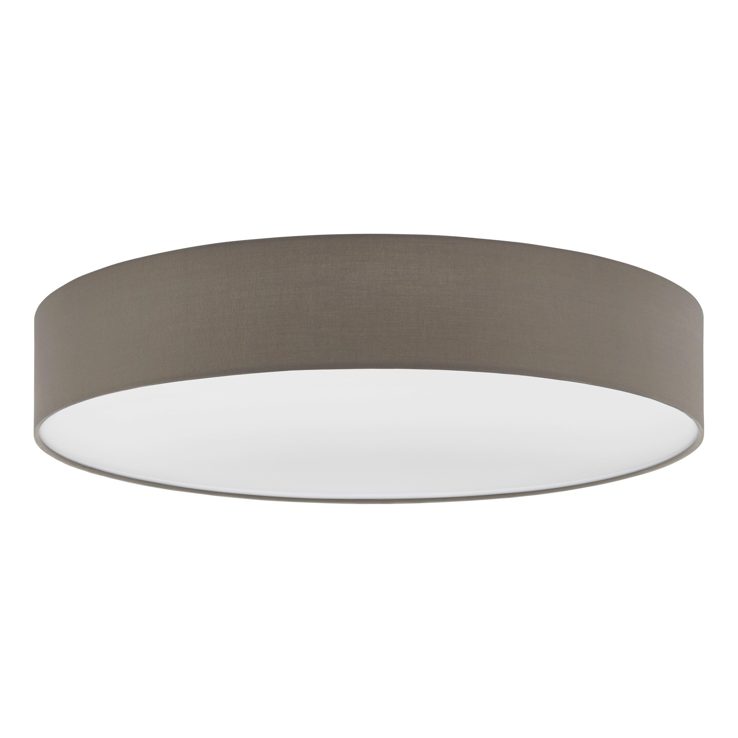 EGLO Deckenlampe Pasteri,5 flammige Deckenleuchte Modern | Wohnzimmerlampe aus Textil und Kunststoff in Weiß, Taupe, Flurlampe Decke mit E27 Fassung, Ø 76 cm