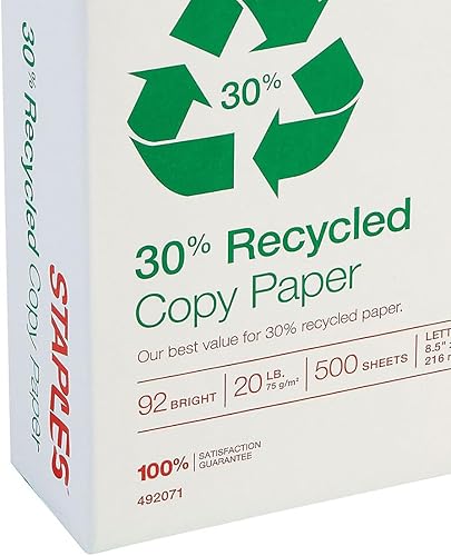 Vista 19 de Staples 580336 Papel 30% reciclado 11x17 20 lbs 92 Bright 500/RM