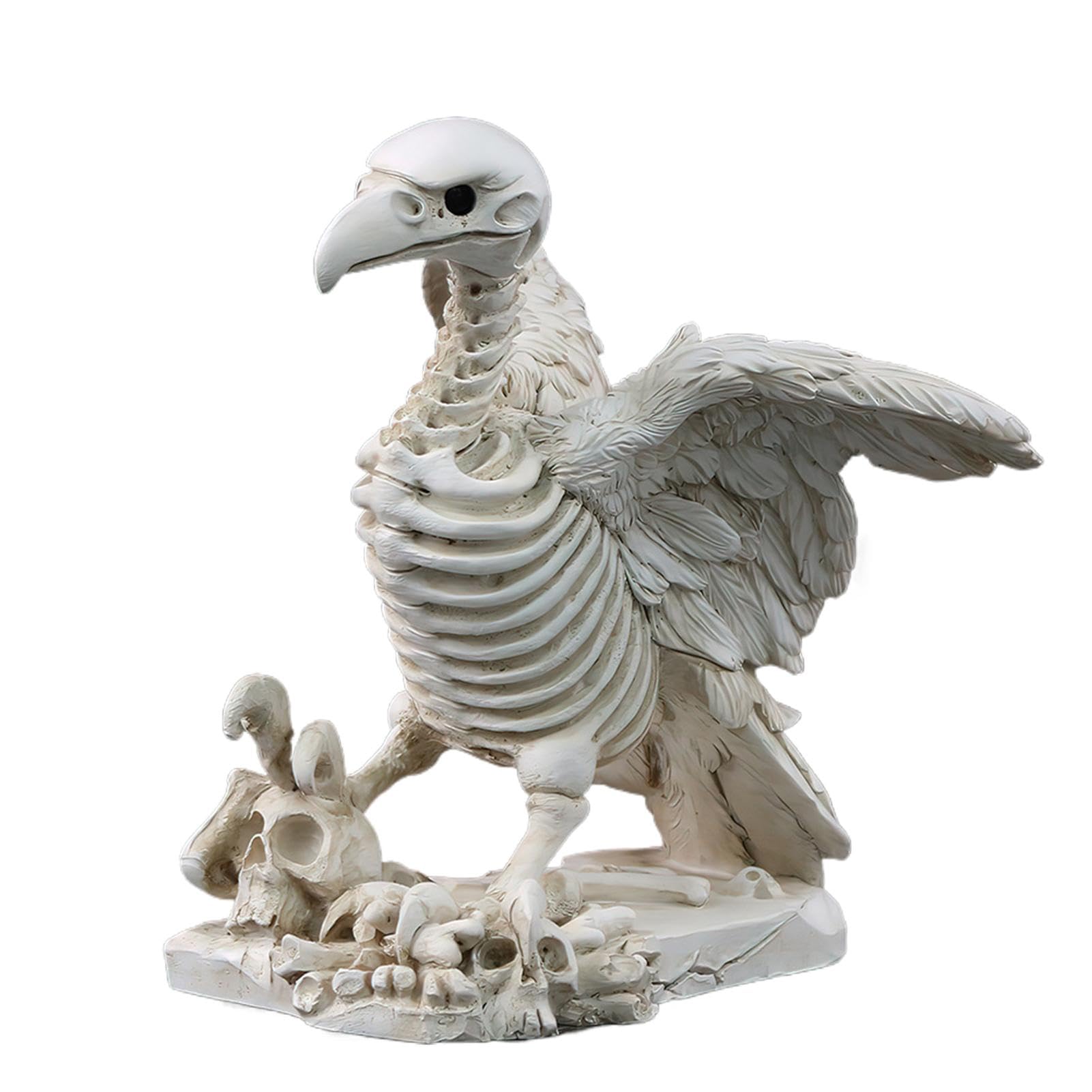 Sculpture de vautour en résine et squelette animal pour décoration d'Halloween