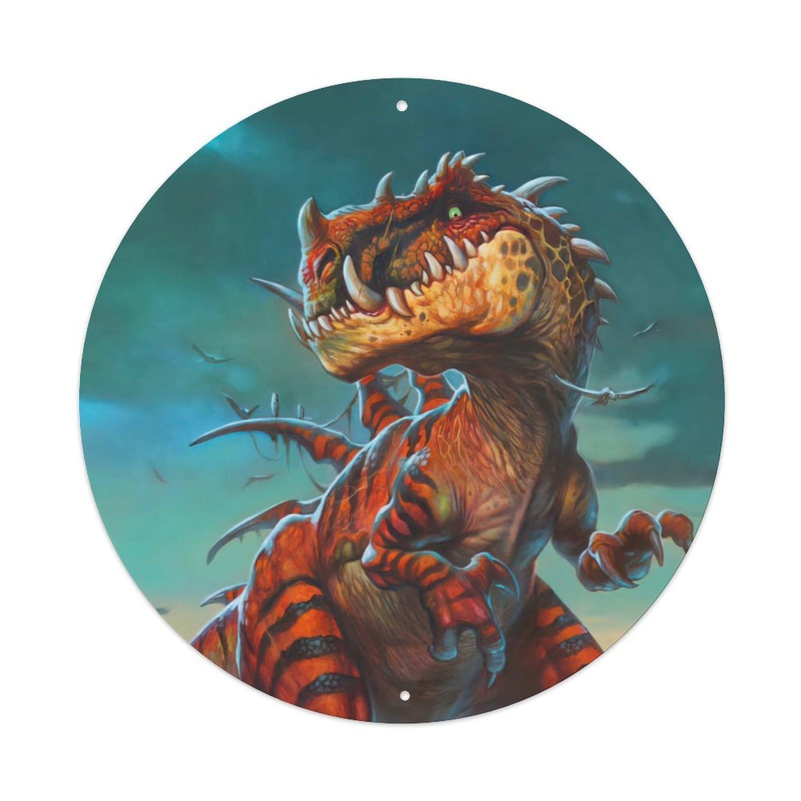 Dinosauria Animal Red Tyrannosaurus Rex Prehistoric Dinosaurs Metal Tin Sign