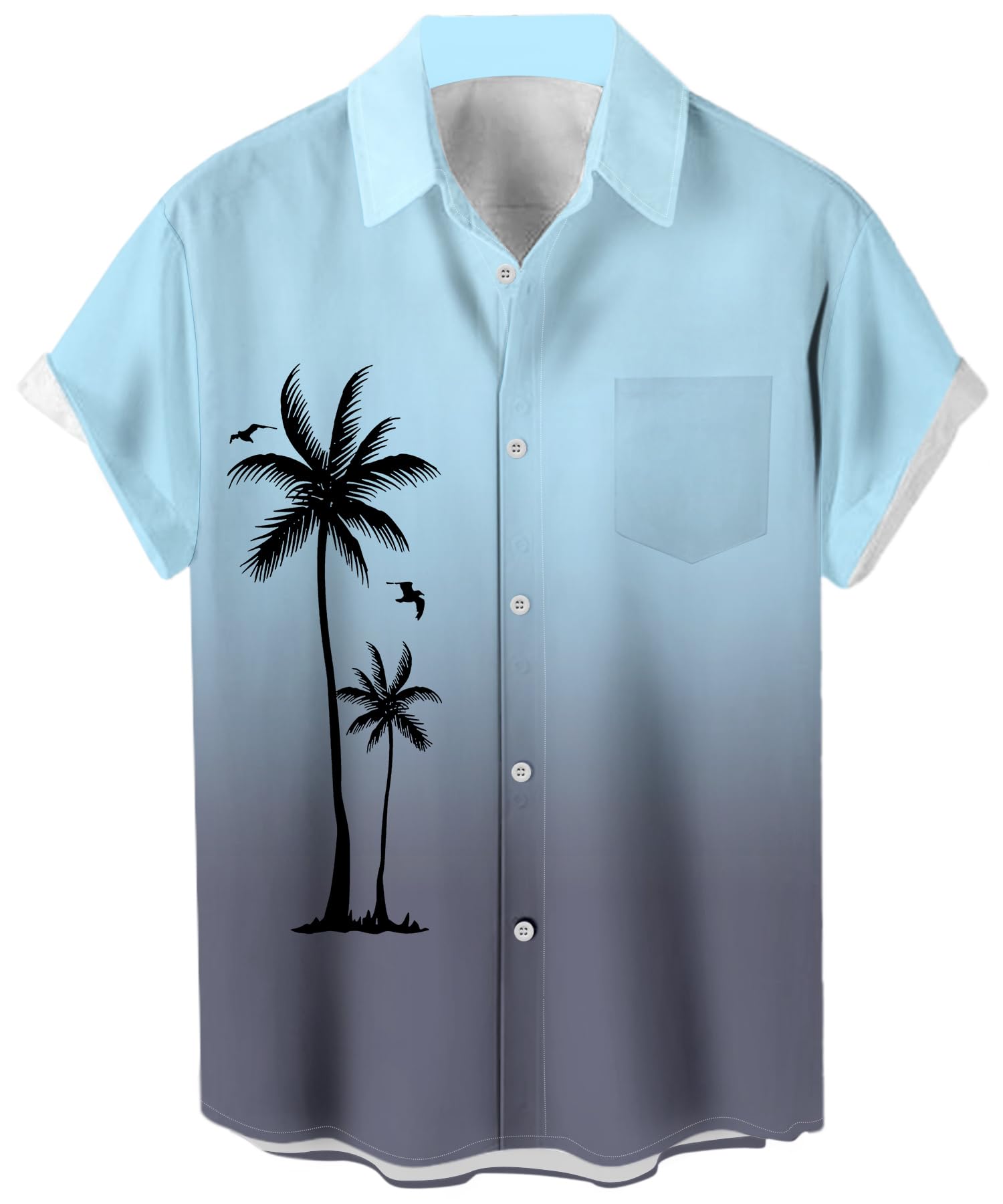 Men's Short Sleeve Button Up Hawaiian Shirt 1950s Vintage Bowling Shirts