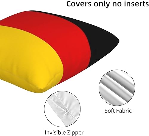 Miniatura 4 de Juego de 2 fundas de almohada de bandera alemana suaves con cremallera, fundas de almohada tamaño estándar, fundas de almohada para decoración del