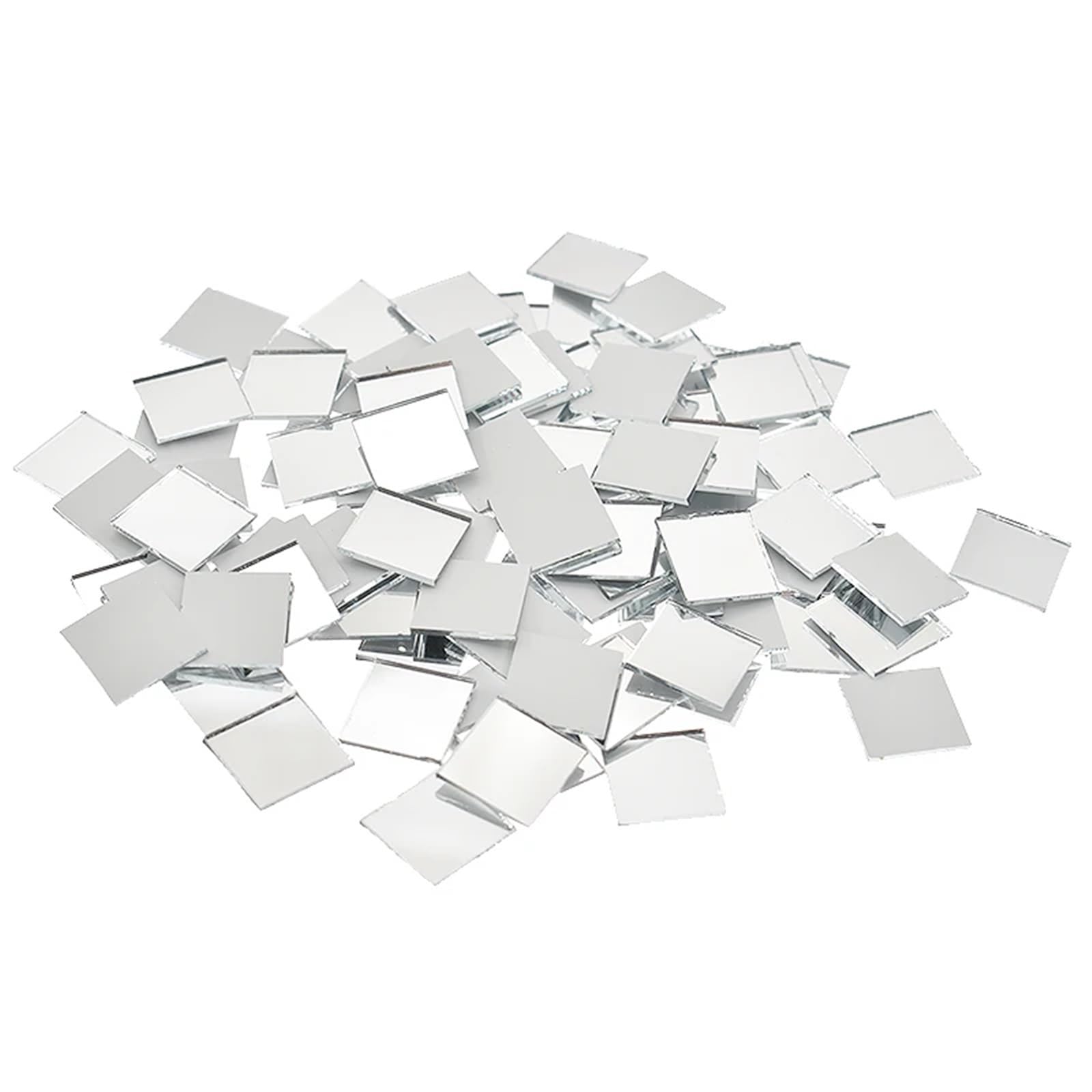 Ekalgretra Silver Mosaic Making Supplies 100-500Pcs Small Square Glass Mirror Mosaic Tiles For Diy Crafts, Wall Decor & Home Decoration(,10Mm,200Pcs)