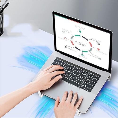 Miniatura 4 de NeNew - Soporte para radiador de computadora portátil, base de soporte de almacenamiento portátil para ventilador silencioso