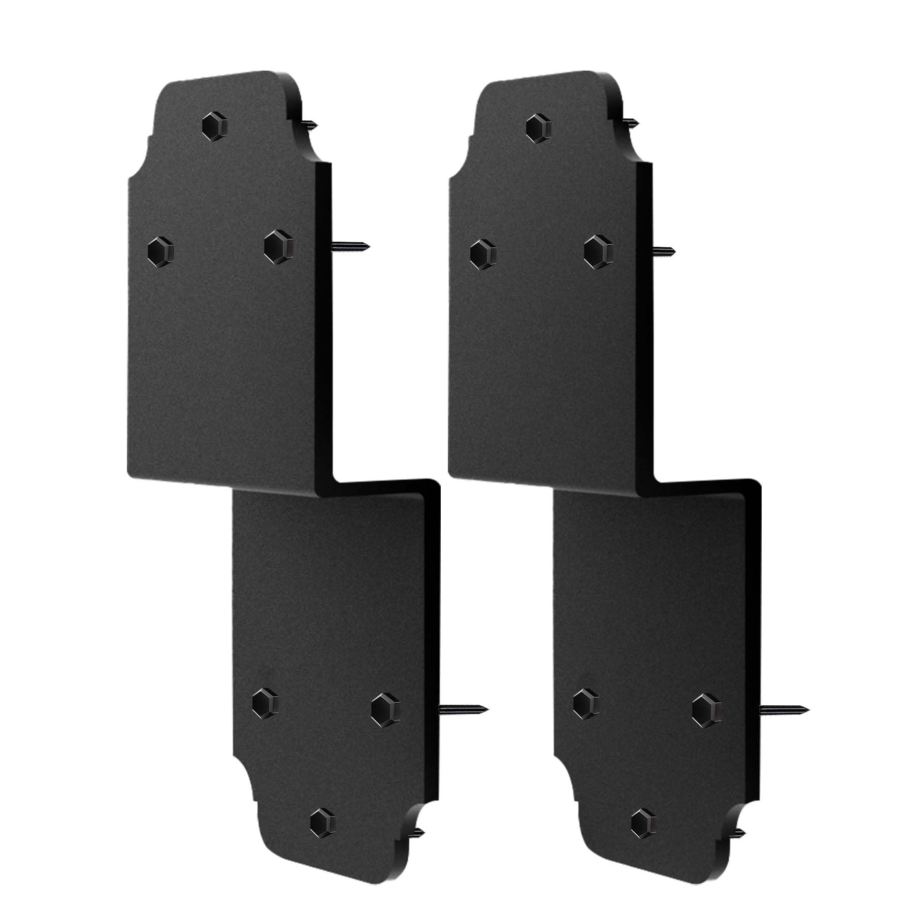Photo 1 of 2packs Heavy Duty Pergola Brackets Black Z Bracket ,6" Steel Angle Joist Tie, Post to Beam Connectors Repair Hardware for Wood DIY Projects Deck Framing Construction Fence Repair