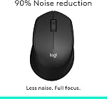 Logitech M330 2.4GHz Silent Wireless Mouse with USB Receiver, Optical Tracking, Silent and Lightweight, Long Battery Life, for PC, Mac, Laptop, Chromebook - Black
