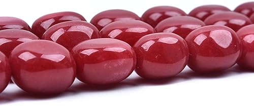Miniatura 5 de HAAMIIQII 10-16mm Red Jade Freeform Stone Spacer Beads, Loose Gemstone Beads for Jewelry Making, DIY Bracelet, Necklace, Healing Crystal 15 Inch