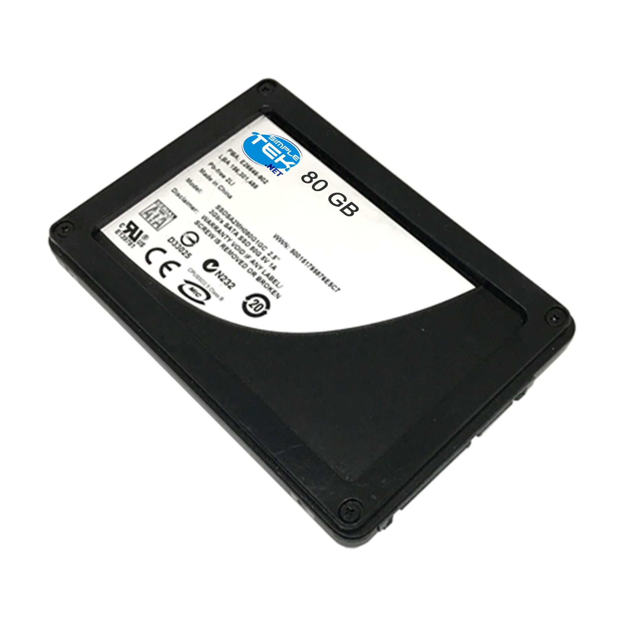 SIMPLETEK - Disco a Stato Solido SSD 80 GB SATA 2.5" - Memoria MLC, Ideale per Netbook, Laptop e PC Desktop (Ricondizionato)