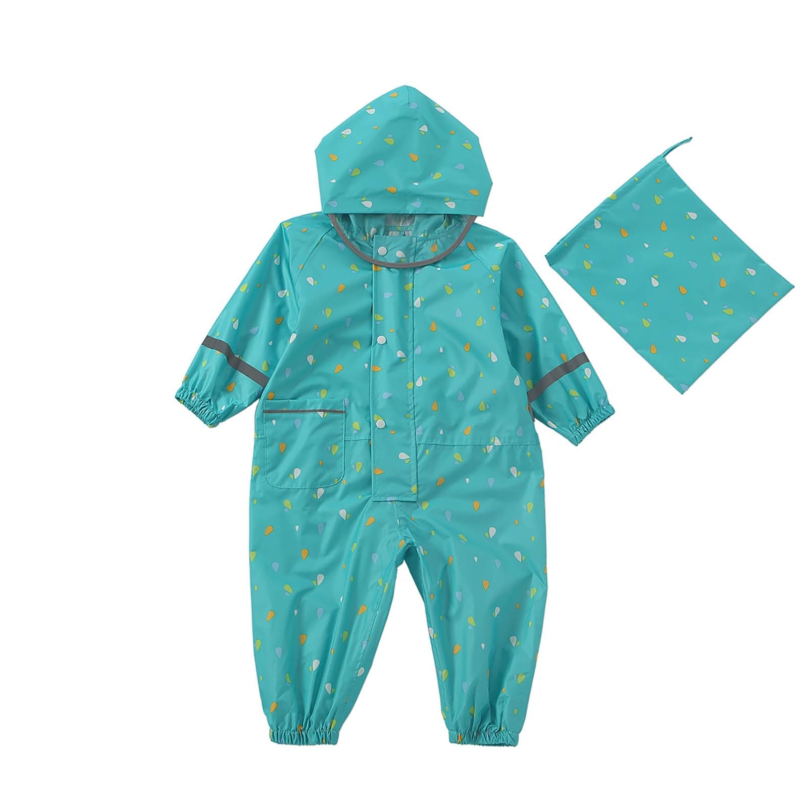 Generico Tuta Anti Pioggia Bambino,Poncho Antipioggia Per Bambini Con Inserti Riflettenti Ideale Per Il Gioco All'Aperto Di Bambini E Bambine