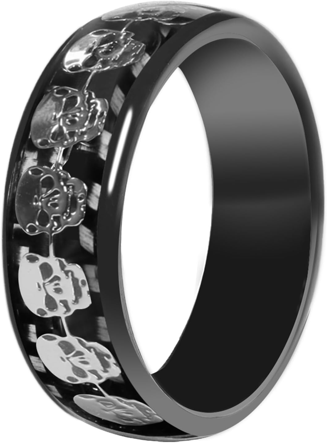 Fashion Dragon Pattern Metal Band 7MM T5577 Chip Ceramic Finger Ring or CUID Chip Skull Carbon Fiber Band Epoxy Ring for Replicable Access Keycards